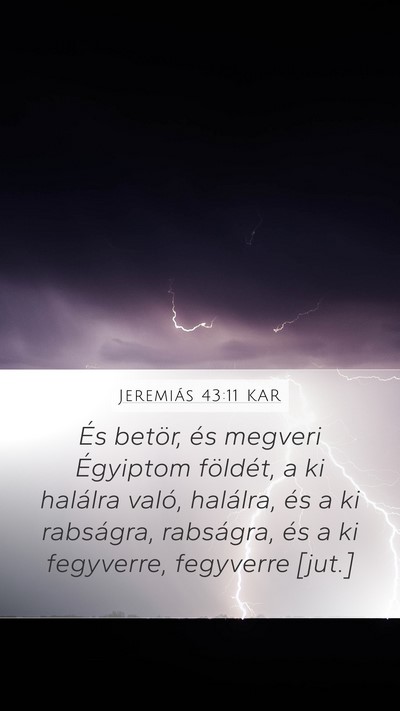 Jeremiás 43:11 KAR Bible Verse Image