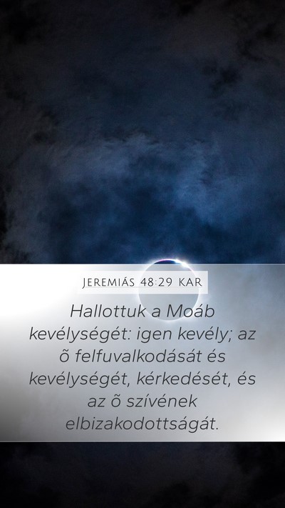 Jeremiás 48:29 KAR Bible Verse Image