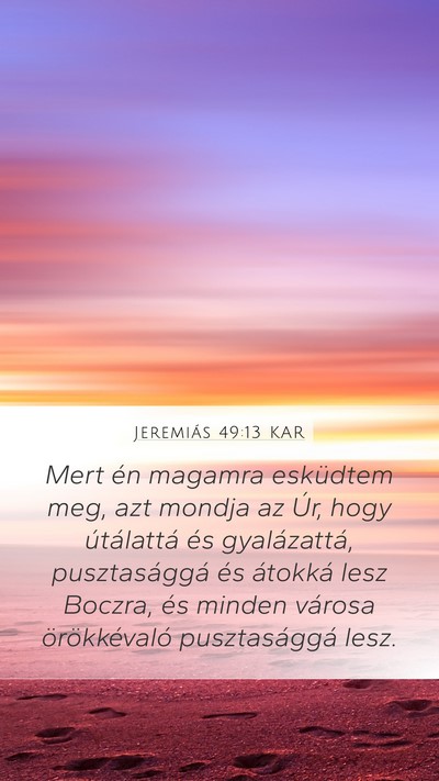 Jeremiás 49:13 KAR Bible Verse Image