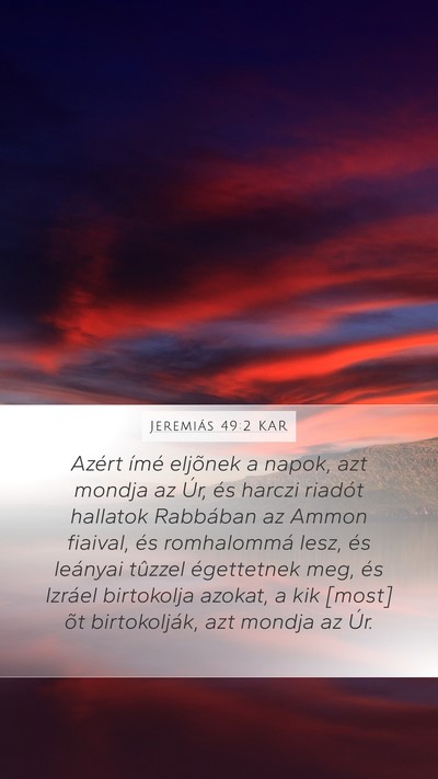Jeremiás 49:2 KAR Bible Verse Image