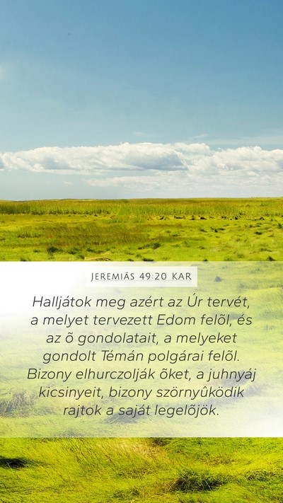 Jeremiás 49:20 KAR Bible Verse Image
