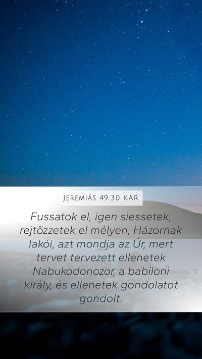Jeremiás 49:30 KAR Bible Verse Image