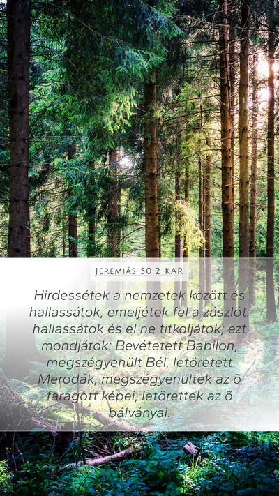 Jeremiás 50:2 KAR Bible Verse Image