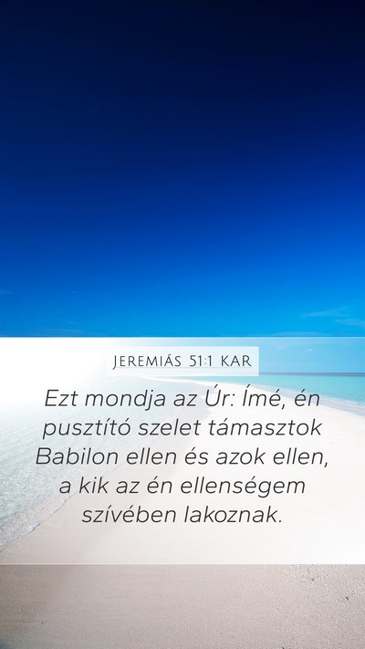 Jeremiás 51:1 KAR Bible Verse Image