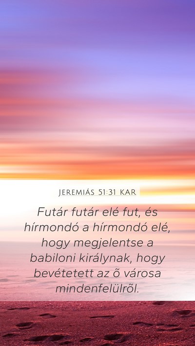Jeremiás 51:31 KAR Bible Verse Image