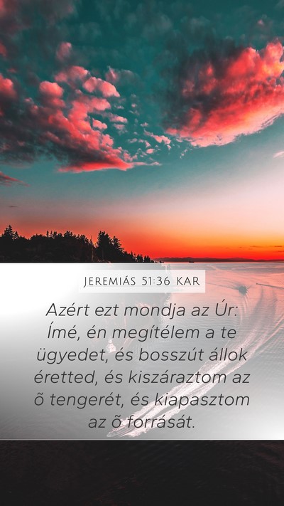 Jeremiás 51:36 KAR Bible Verse Image