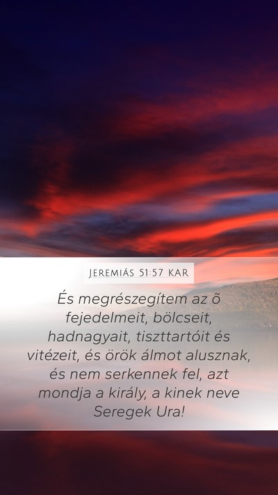 Jeremiás 51:57 KAR Bible Verse Image
