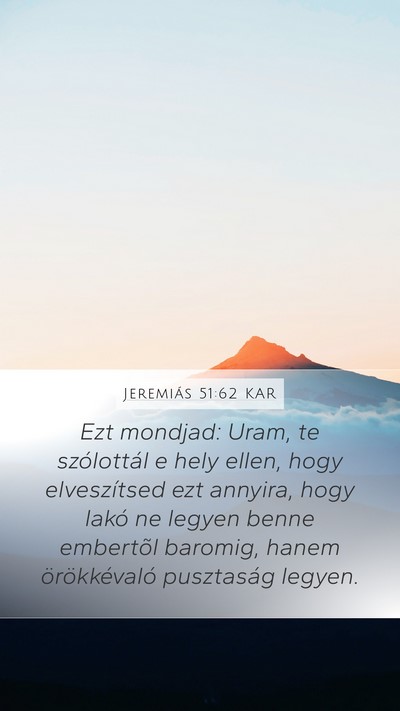 Jeremiás 51:62 KAR Bible Verse Image