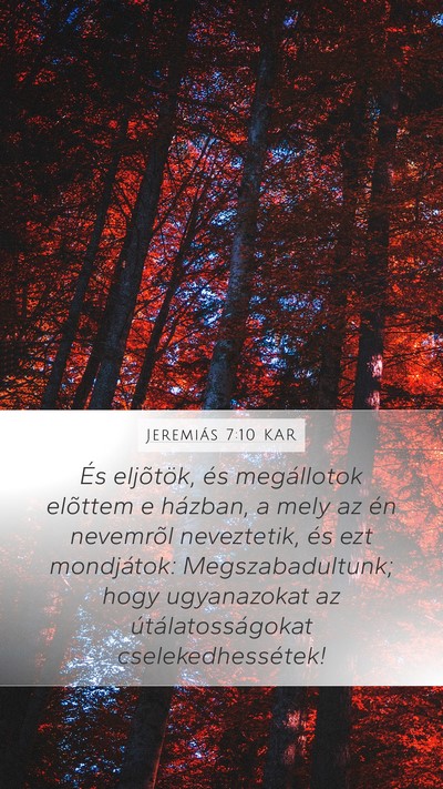 Jeremiás 7:10 KAR Bible Verse Image