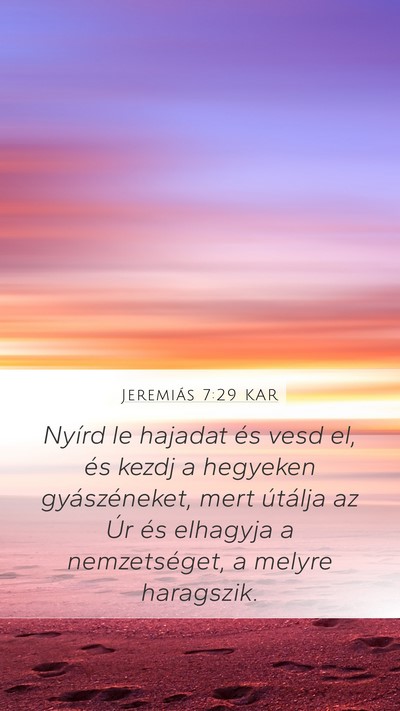 Jeremiás 7:29 KAR Bible Verse Image