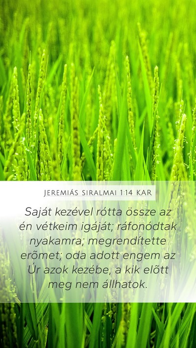 Jeremiás siralmai 1:14 KAR Bible Verse Image