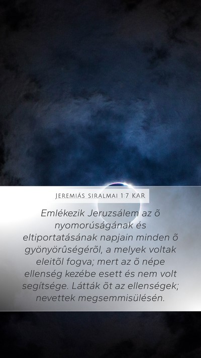 Jeremiás siralmai 1:7 KAR Bible Verse Image