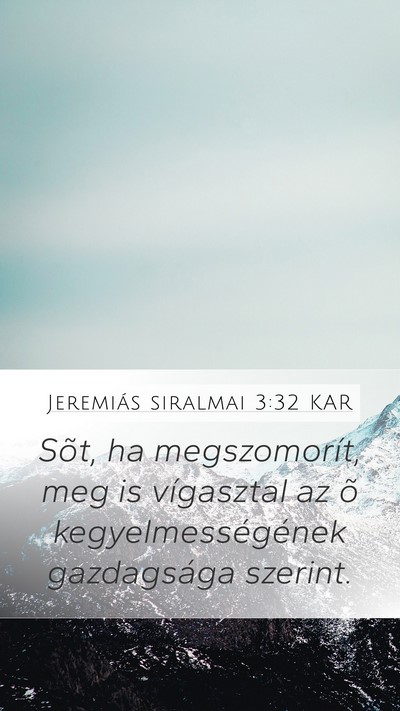 Jeremiás siralmai 3:32 KAR Bible Verse Image