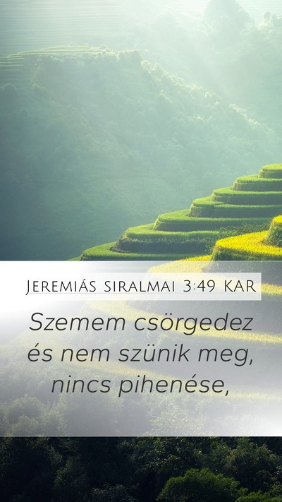 Jeremiás siralmai 3:49 KAR Mobile Phone Wallpaper - Szemem csörgedez és nem szünik meg, nincs - Mobile Bible Verse Wallpaper
