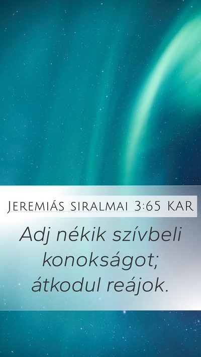 Jeremiás siralmai 3:65 KAR Bible Verse Image