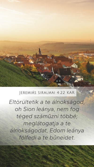 Jeremiás siralmai 4:22 KAR Bible Verse Image