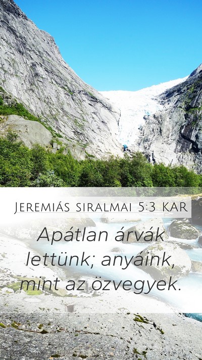 Jeremiás siralmai 5:3 KAR Bible Verse Image