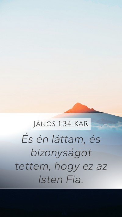 János 1:34 KAR Bible Verse Image
