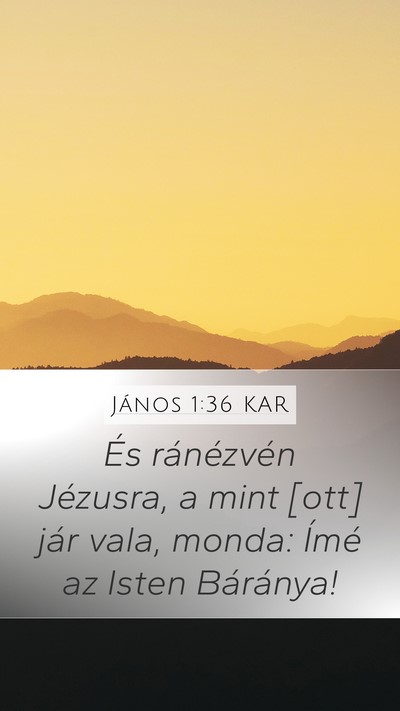 János 1:36 KAR Bible Verse Image