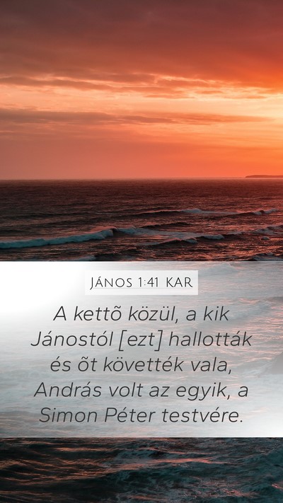 János 1:41 KAR Bible Verse Image