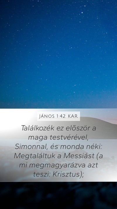 János 1:42 KAR Bible Verse Image