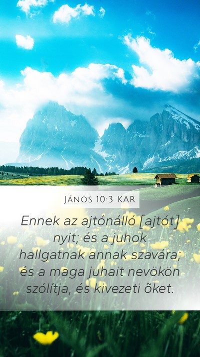 János 10:3 KAR Bible Verse Image