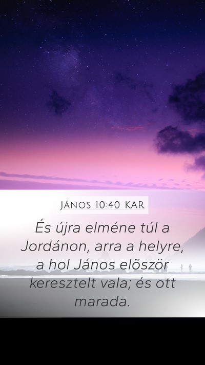 János 10:40 KAR Bible Verse Image