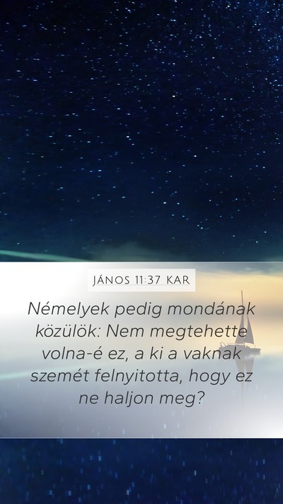 János 11:37 KAR Bible Verse Image