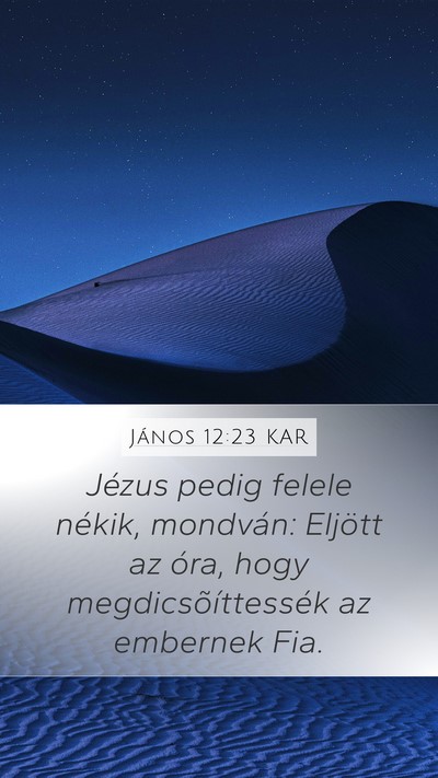 János 12:23 KAR Bible Verse Image