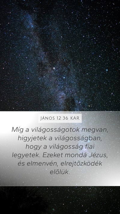 János 12:36 KAR Bible Verse Image