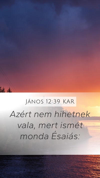 János 12:39 KAR Bible Verse Image