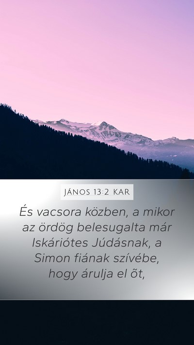János 13:2 KAR Bible Verse Image