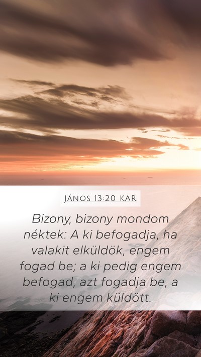 János 13:20 KAR Bible Verse Image