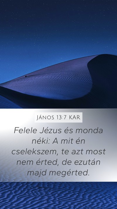 János 13:7 KAR Bible Verse Image