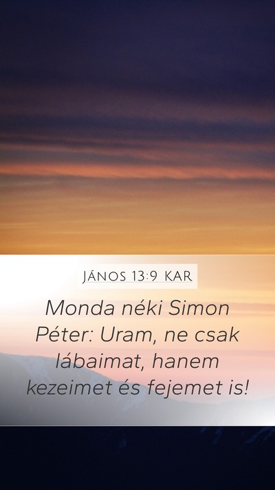 János 13:9 KAR Mobile Phone Wallpaper - Monda néki Simon Péter: Uram, ne csak - Mobile Bible Verse Wallpaper