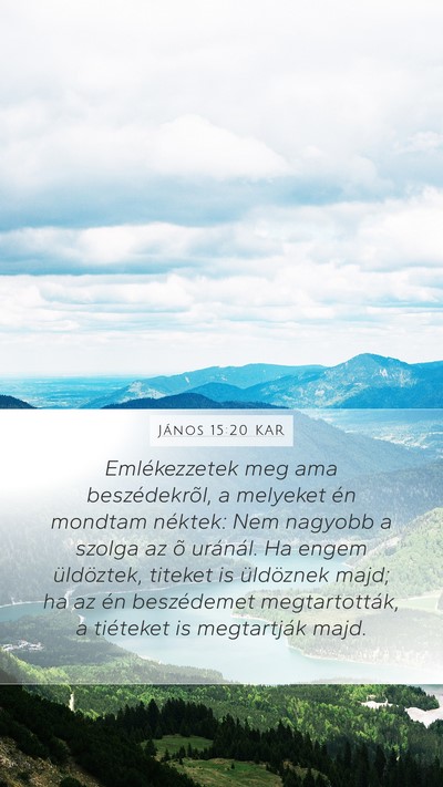 János 15:20 KAR Bible Verse Image