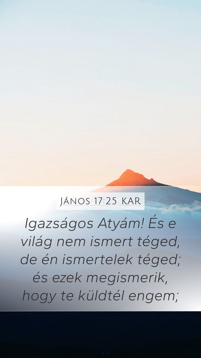 János 17:25 KAR Bible Verse Image