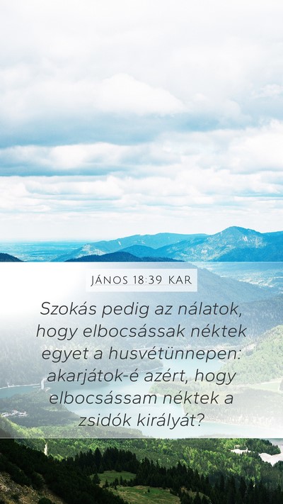 János 18:39 KAR Bible Verse Image