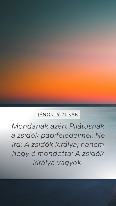 János 19:21 KAR Bible Verse Image