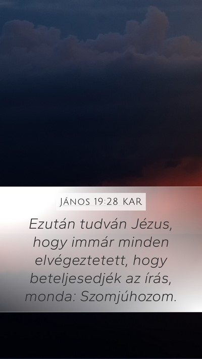 János 19:28 KAR Bible Verse Image