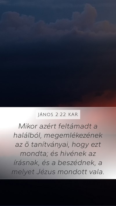 János 2:22 KAR Bible Verse Image