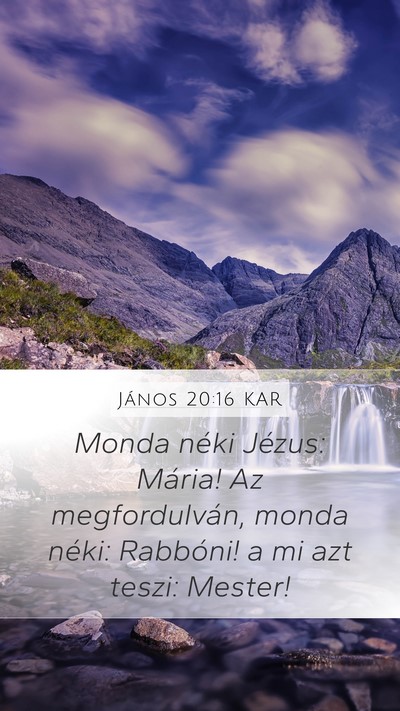 János 20:16 KAR Bible Verse Image