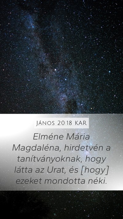 János 20:18 KAR Bible Verse Image