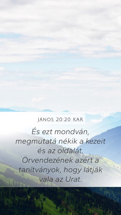 János 20:20 KAR Bible Verse Image