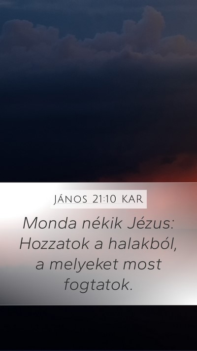 János 21:10 KAR Mobile Phone Wallpaper - Monda nékik Jézus: Hozzatok a halakból, a - Mobile Bible Verse Wallpaper