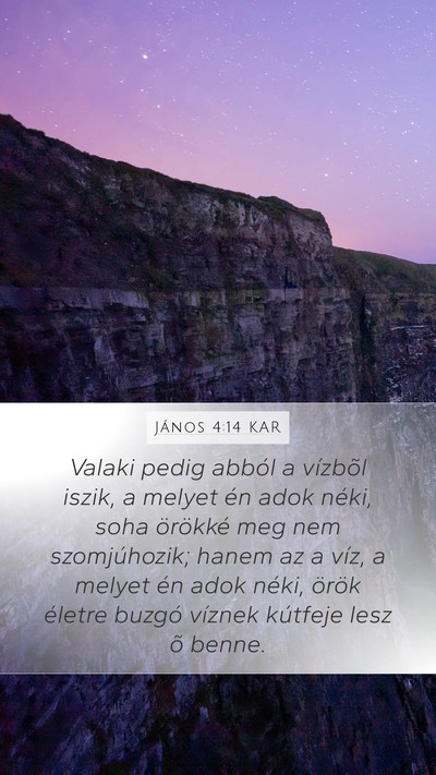 János 4:14 KAR Bible Verse Image
