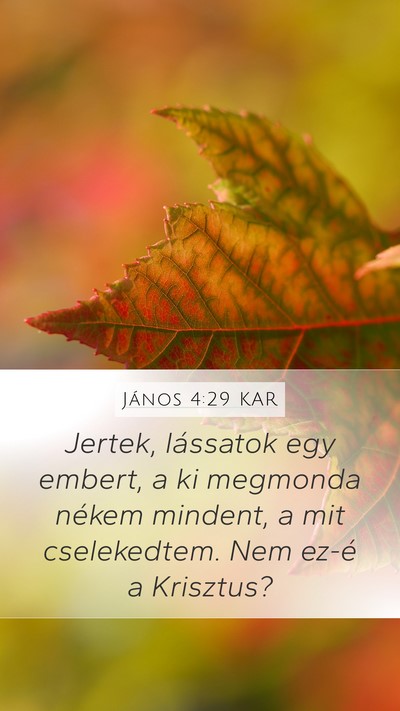 János 4:29 KAR Bible Verse Image