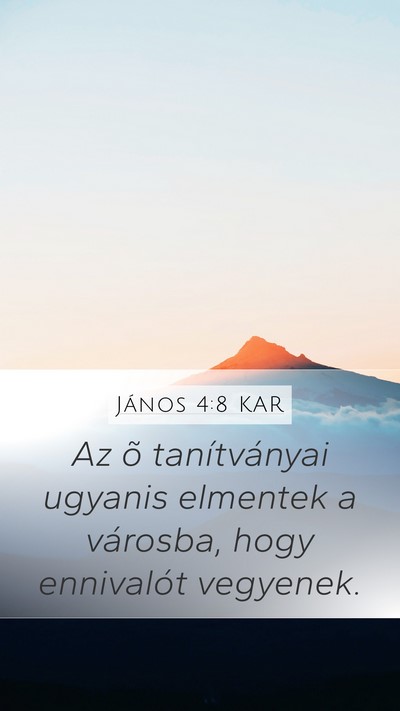 János 4:8 KAR Mobile Phone Wallpaper - Az õ tanítványai ugyanis elmentek a városba, - Mobile Bible Verse Wallpaper