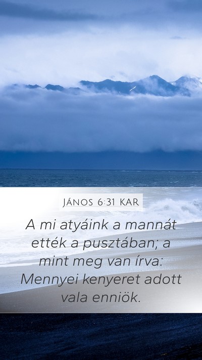 János 6:31 KAR Bible Verse Image