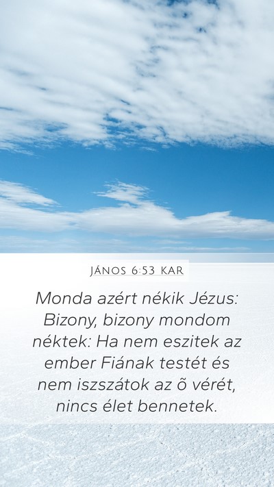 János 6:53 KAR Bible Verse Image
